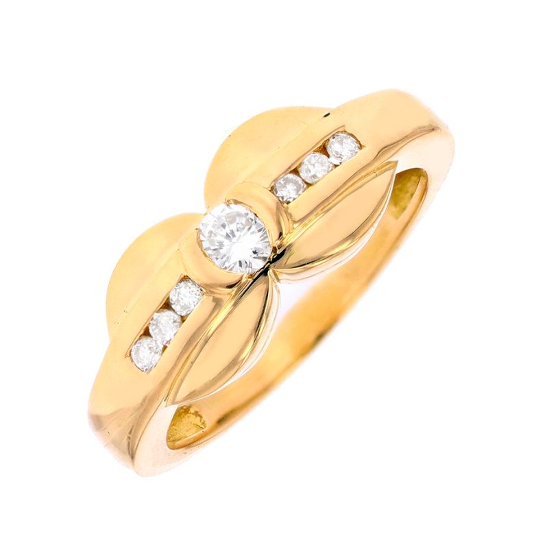 Bague diamants 0.31 carat or jaune 6 g Bon état -  reconditionné disponible sur Gemme Les Bijoux